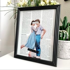 Romantic Couple Collage Wall Art “Fall in Love” Vintage Book Page Print